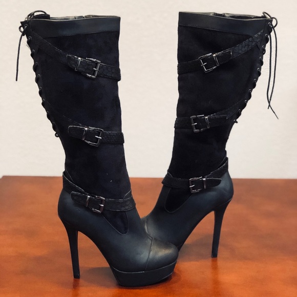 2 Lips Too Shoes - 💐NWOT 2 Lips Too Corset Laced Buckle Platforms